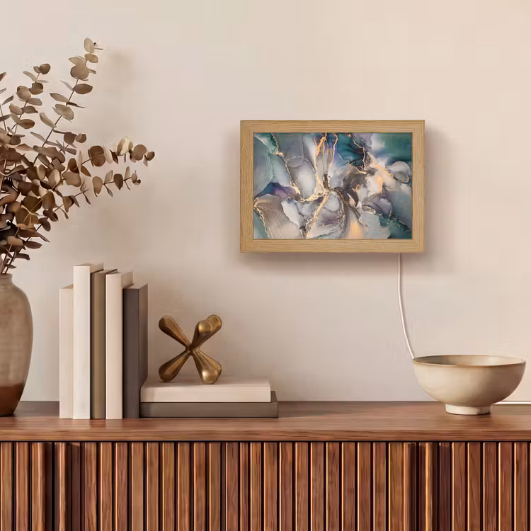 Lampe de table - Or - Bleu - Marbre — 4