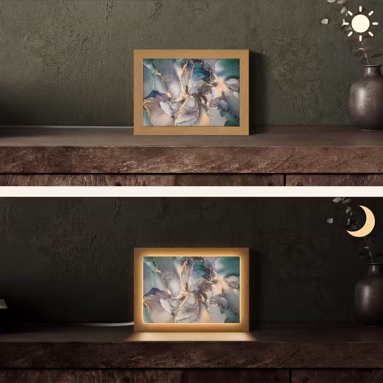 Lampe de table - Or - Bleu - Marbre — 5