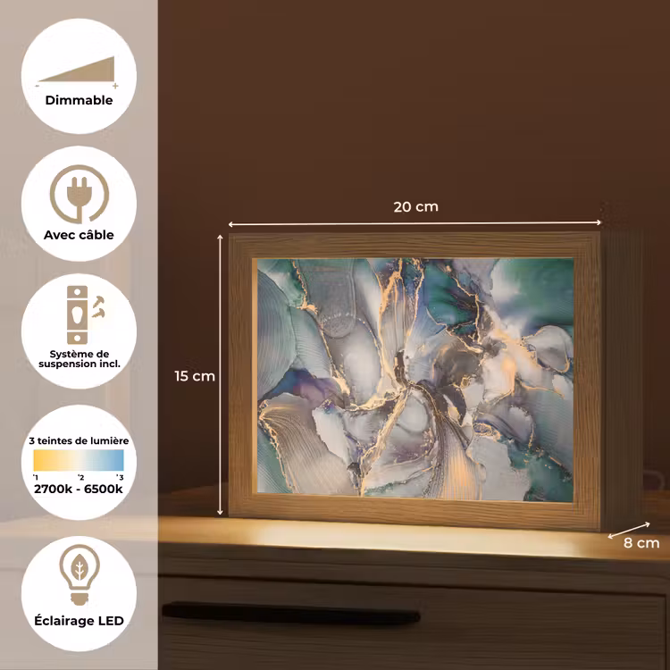 Lampe de table - Or - Bleu - Marbre — 6