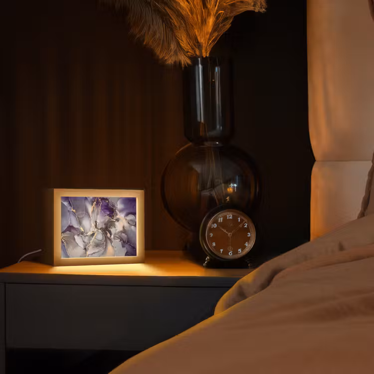 Lampe de table - Or - Pourpre - Marbre — 2