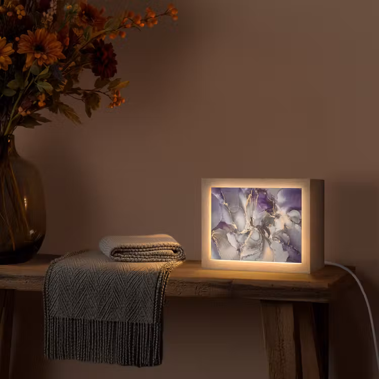 Lampe de table - Or - Pourpre - Marbre — 3