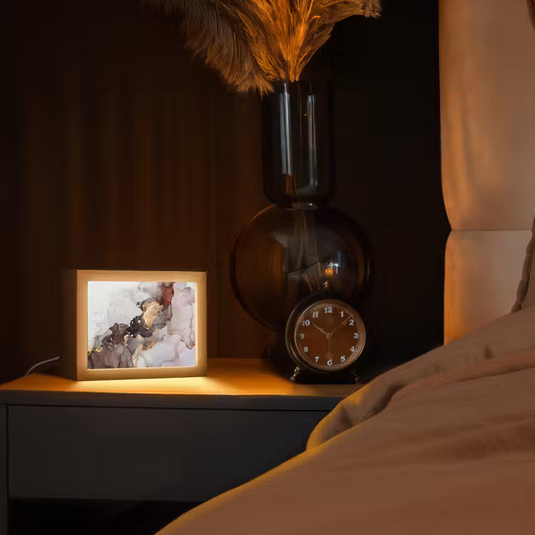 Lampe de table - Rouge - Marbre - Or — 2