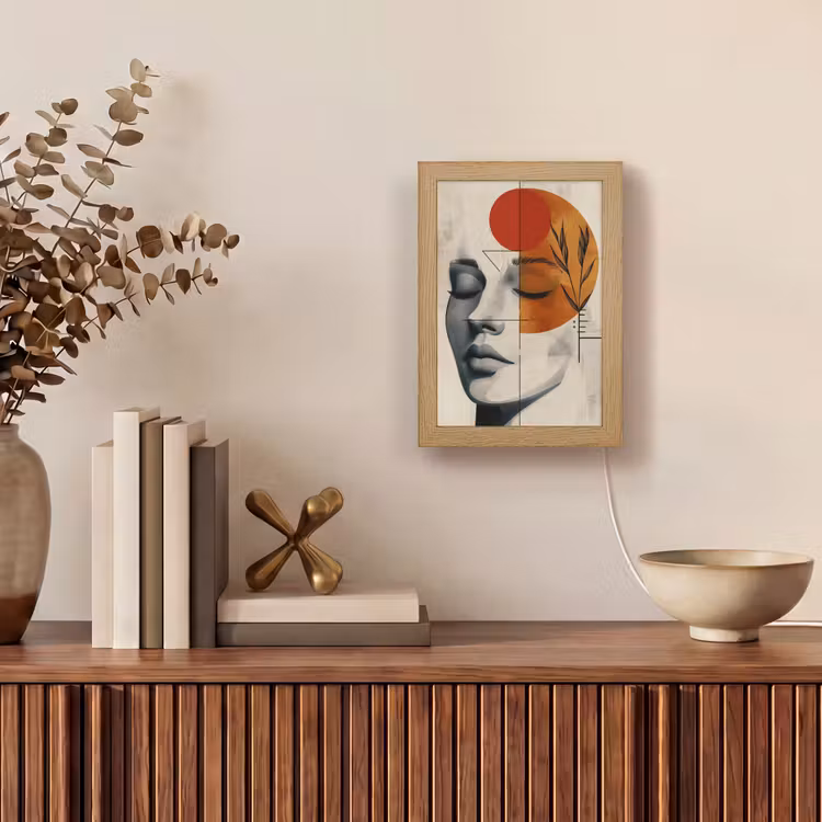 Lampe de table - Visage - Cercles - Art - Moderne — 4