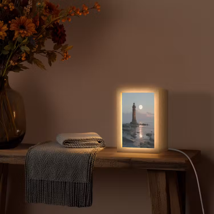 Lampe de table - Phare - Pierres - Eau - Lune — 3