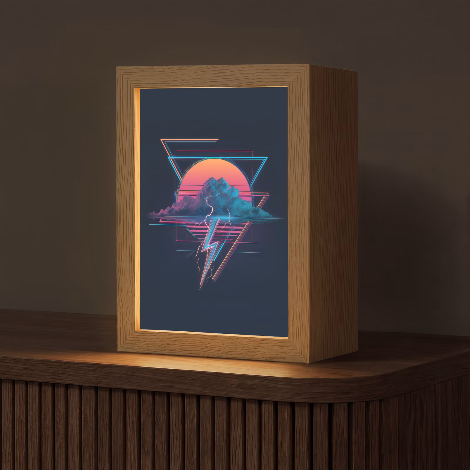 Lampe de table - Nuage - Éclair - Triangles - Lignes — 1