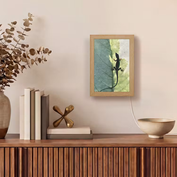 Lampe de table - Lézard - Feuille - Veines - Vert — 4