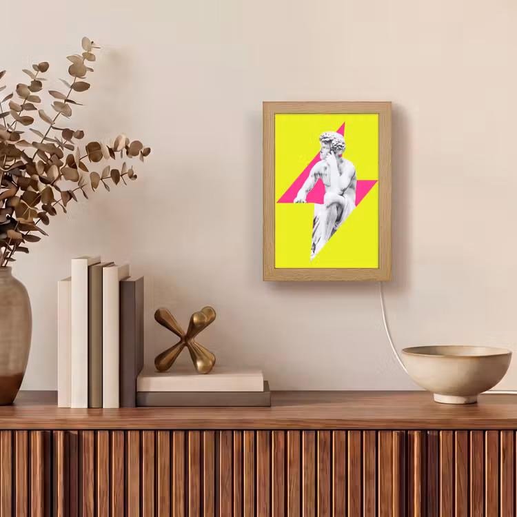 Lampe de table - Statue - Homme - Eclair - Jaune — 4