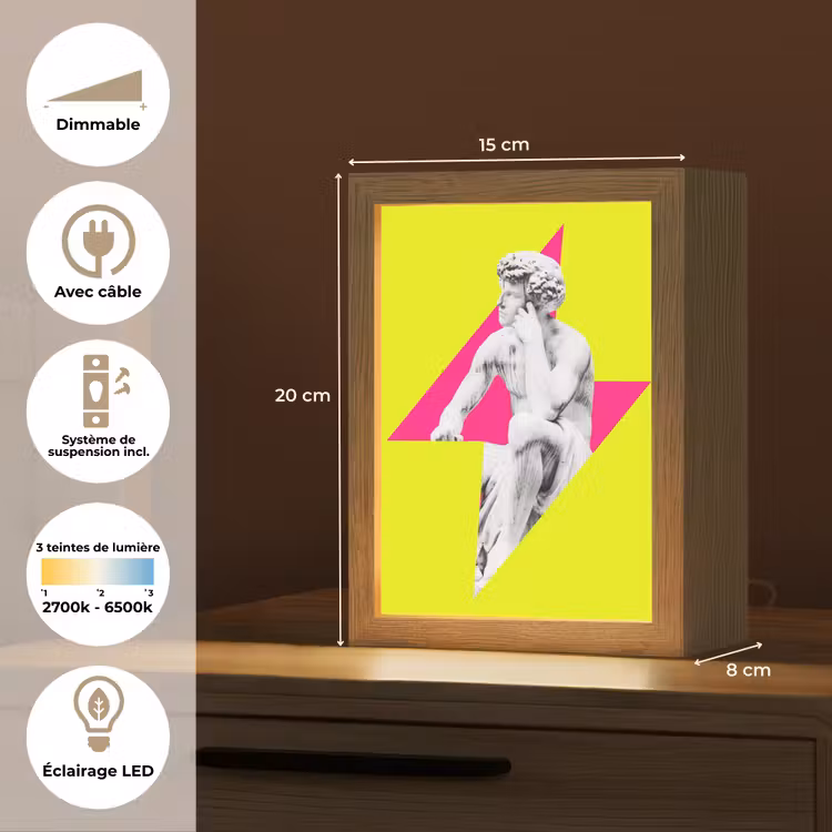 Lampe de table - Statue - Homme - Eclair - Jaune — 6