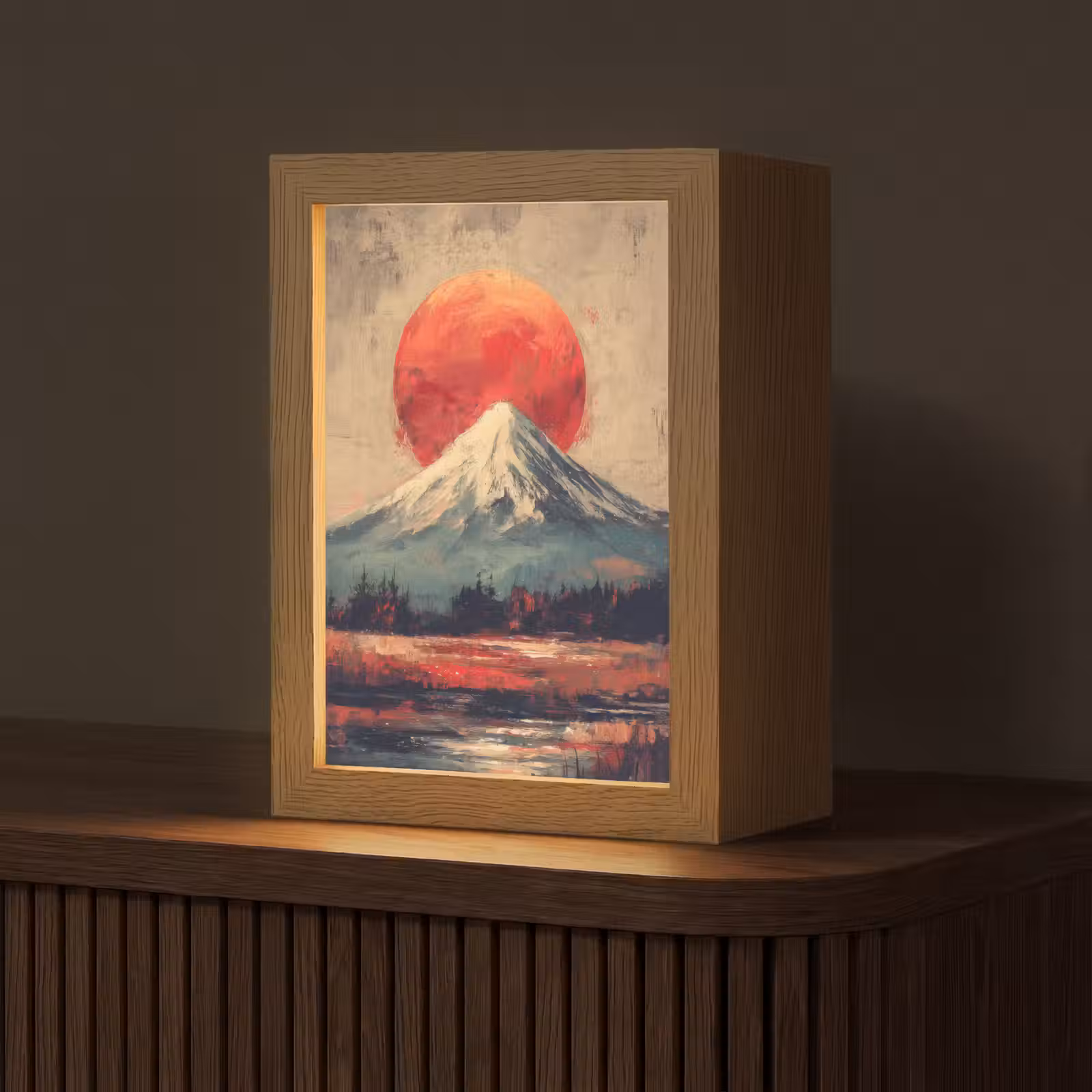Lampe de table - Sommet de montagne - Neige - Soleil — 1