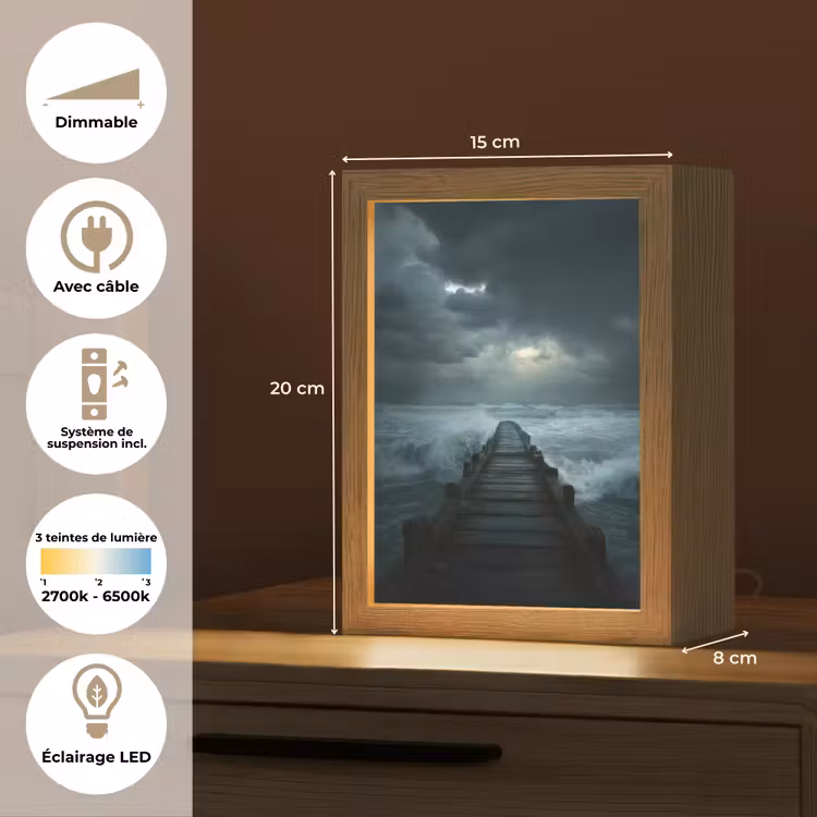 Lampe de table - Jetée - Tempête - Vagues — 6