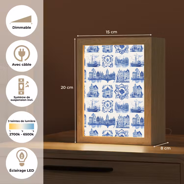 Lampe de table - Maisons - Navires - Bleu — 6