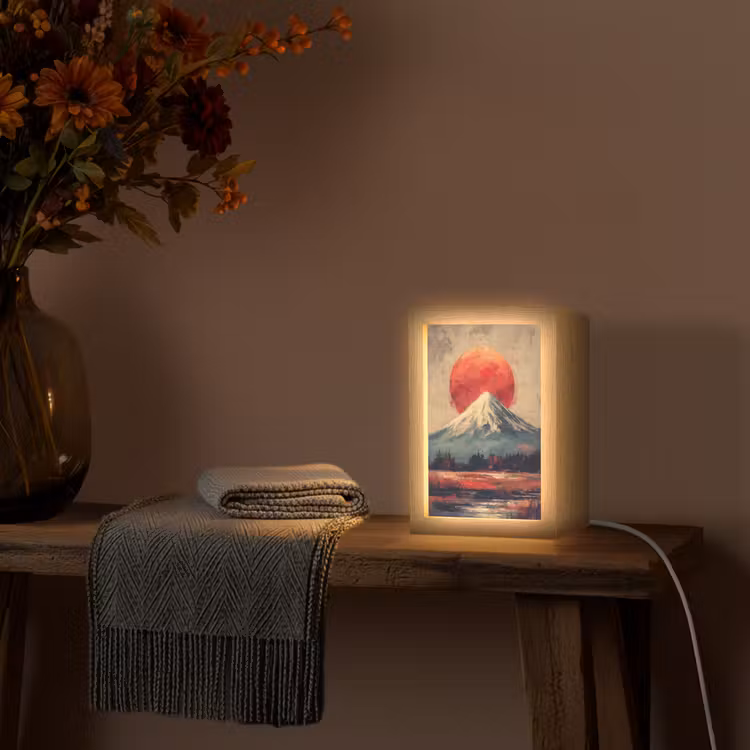 Lampe de table - Sommet de montagne - Neige - Soleil — 3