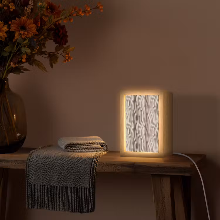 Lampe de table - Ondes - 3D - Crème — 3