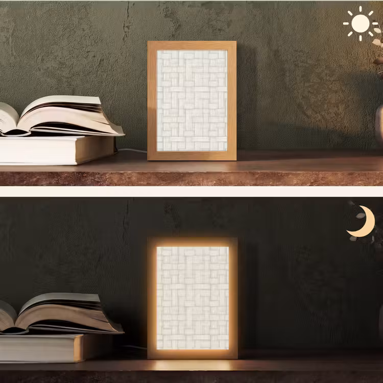 Lampe de table - Vannerie - Rayures - Beige — 5