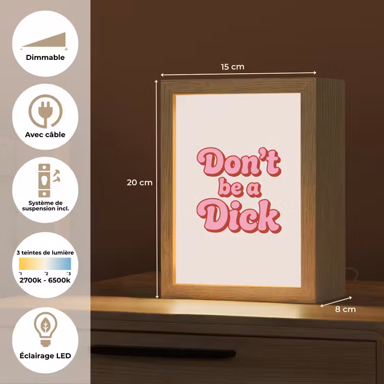 Lampe de table - Texte - Message - Rose — 6