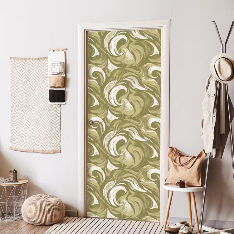 Le sticker de porte - Abstrait - Texture - Vert — 7
