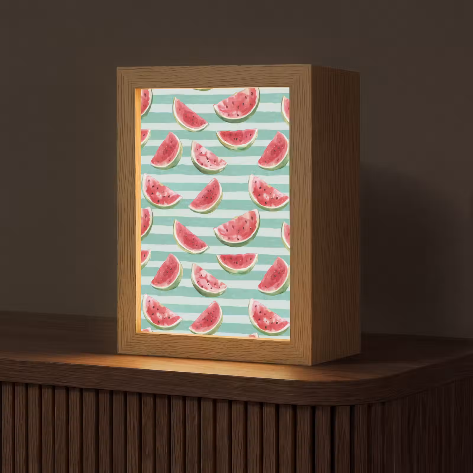 Lampe de table - Pastèque - Rayures - Vert — 1