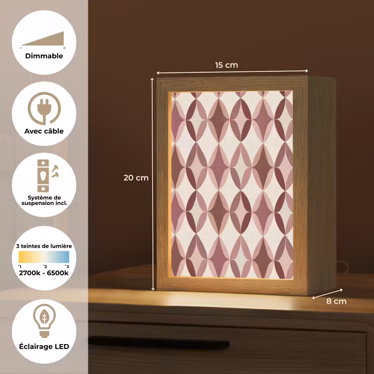 Lampe de table - Ovale - Texture - Rose — 6