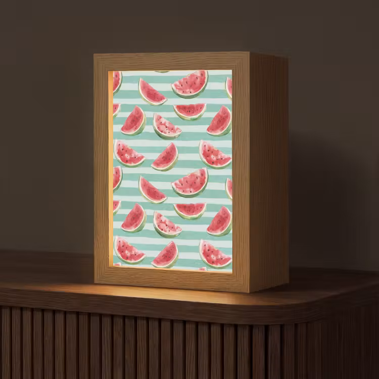 Lampe de table - Pastèque - Rayures - Vert — 1