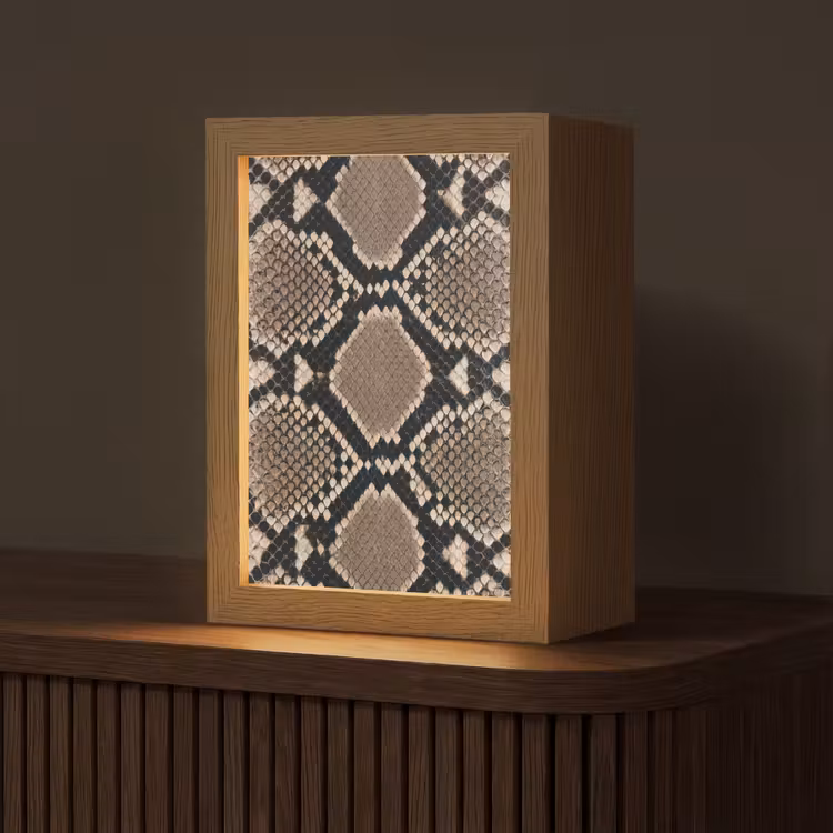 Lampe de table - Imprimé serpent - Python - Marron — 1