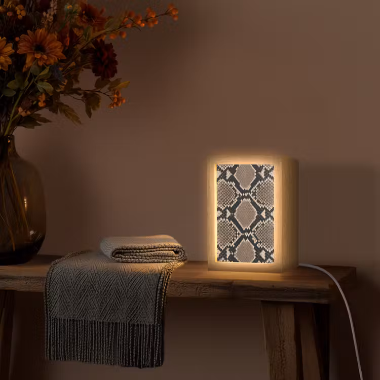 Lampe de table - Imprimé serpent - Python - Marron — 3