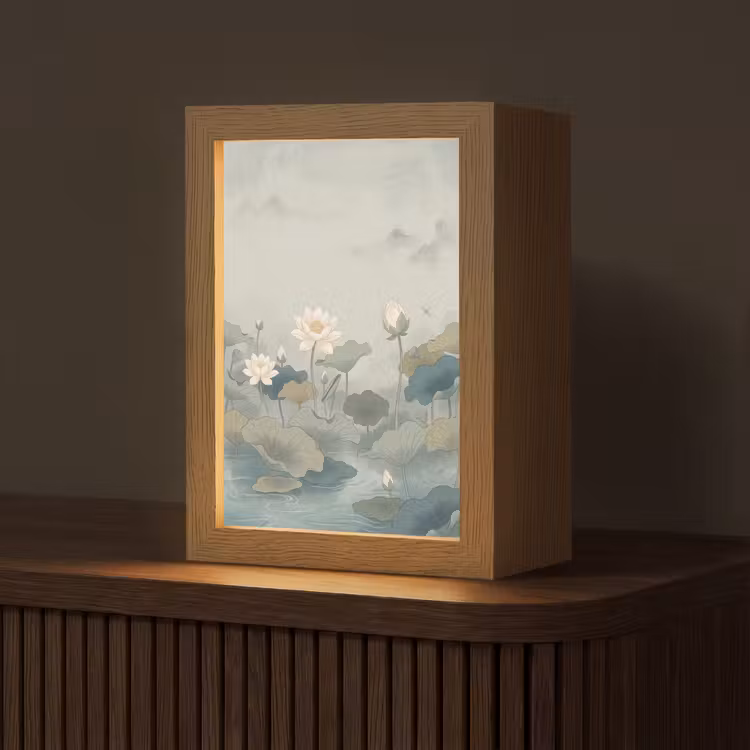 Lampe de table - Lotus - Fleurs - Vert — 1