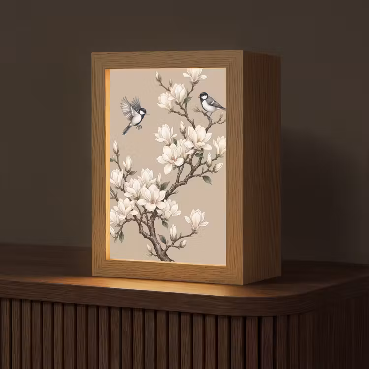 Lampe de table - Oriental - Oiseaux - Beige — 1
