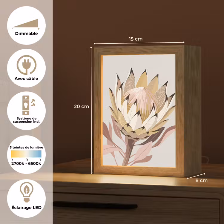 Lampe de table - Protea - Fleur - Botanique - Beige — 6
