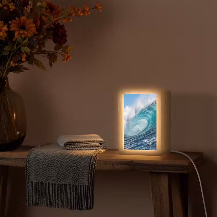 Lampe de table - Vague - Océan - Eau - Dynamique - Bleu — 3