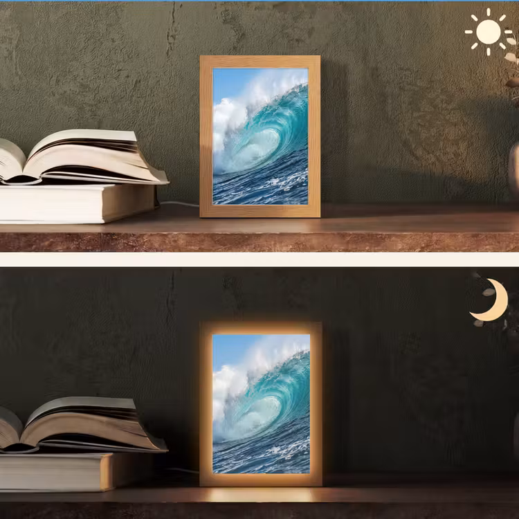 Lampe de table - Vague - Océan - Eau - Dynamique - Bleu — 5