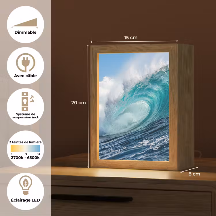 Lampe de table - Vague - Océan - Eau - Dynamique - Bleu — 6