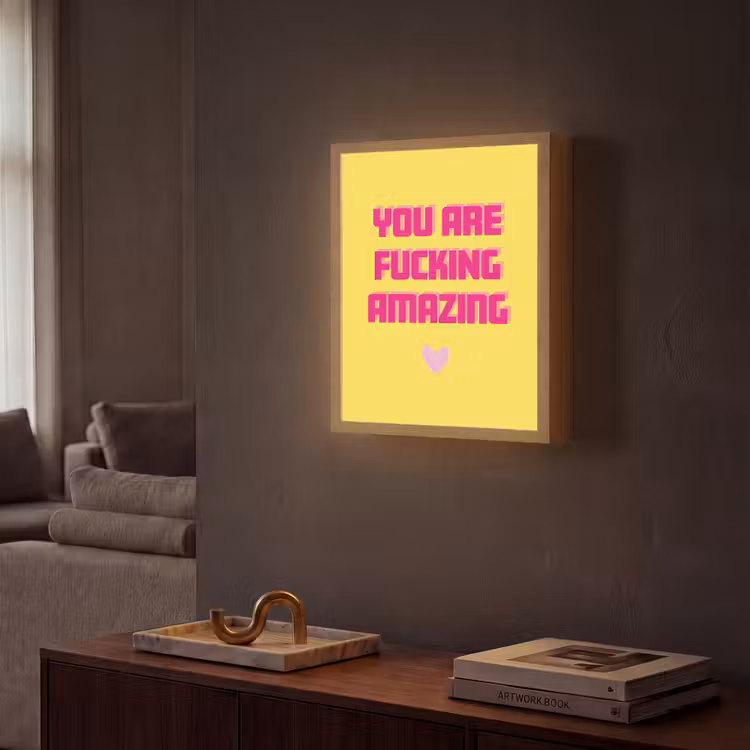 Lightbox - applique-murale - Jaune - Valentin - Texte — 2