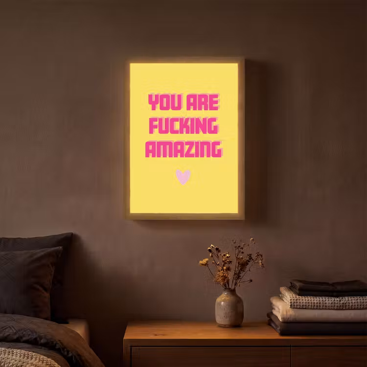 Lightbox - applique-murale - Jaune - Valentin - Texte — 3