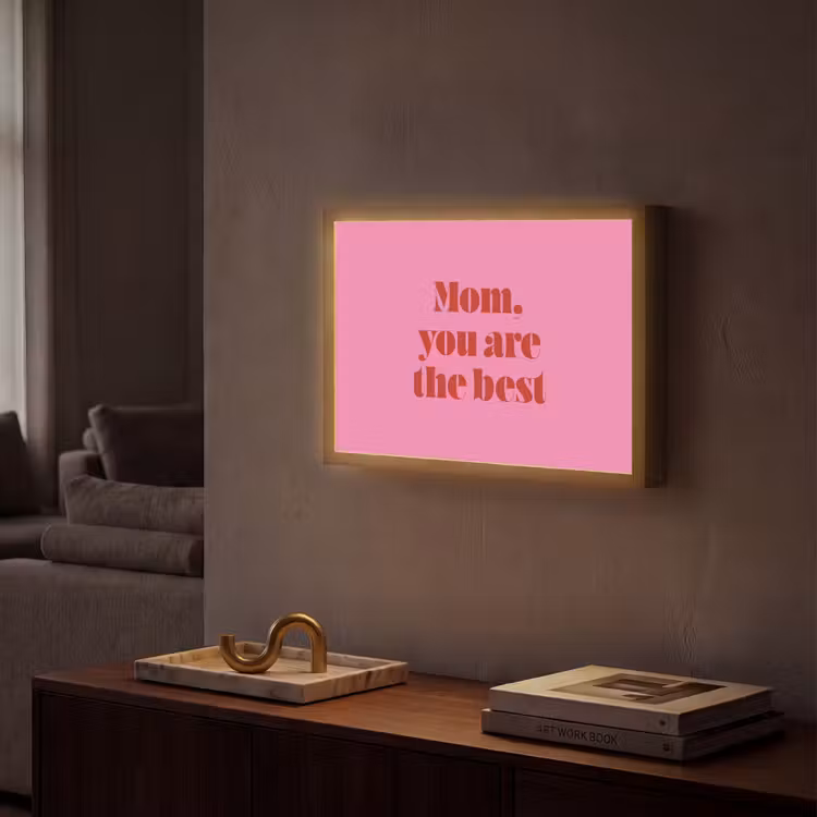 Lightbox - applique-murale - Mère - Message - Rose — 2