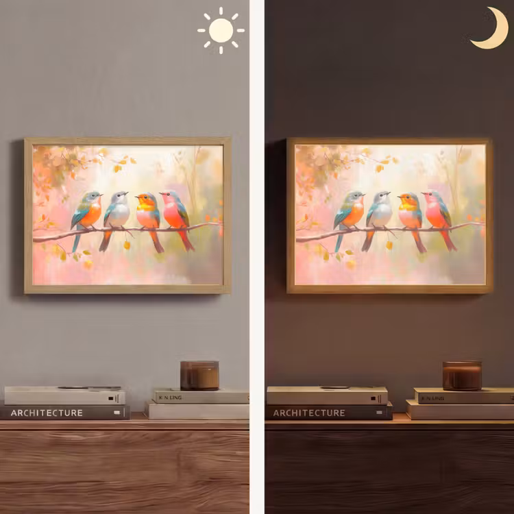 Lightbox - applique-murale - Oiseaux - Coloré - Branche — 6