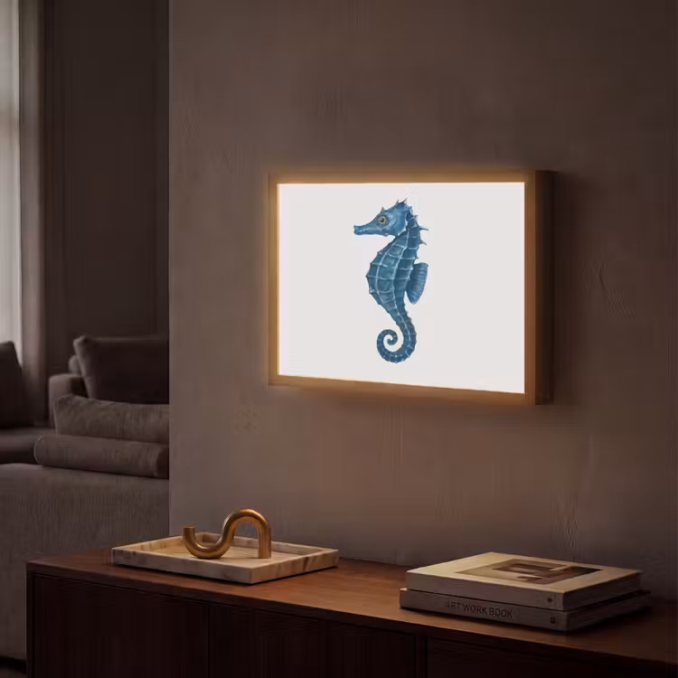Lightbox - applique-murale - Hippocampe - Queue - Bleu — 2