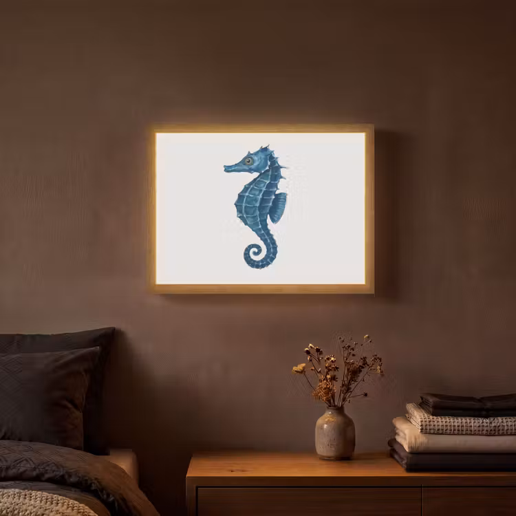 Lightbox - applique-murale - Hippocampe - Queue - Bleu — 3