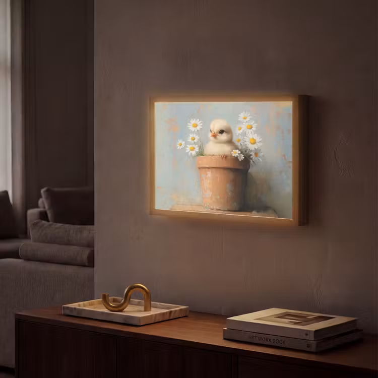 Lightbox - Applique-Murale - Pot de fleurs - Poussin - Fleurs — 2