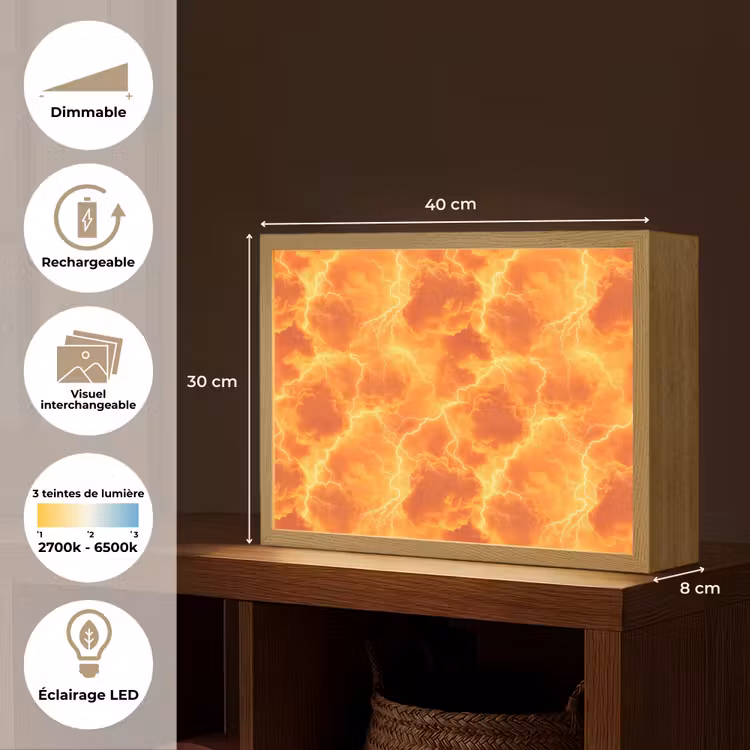 Lightbox - applique-murale - Éclair - Tempête - Orange — 9