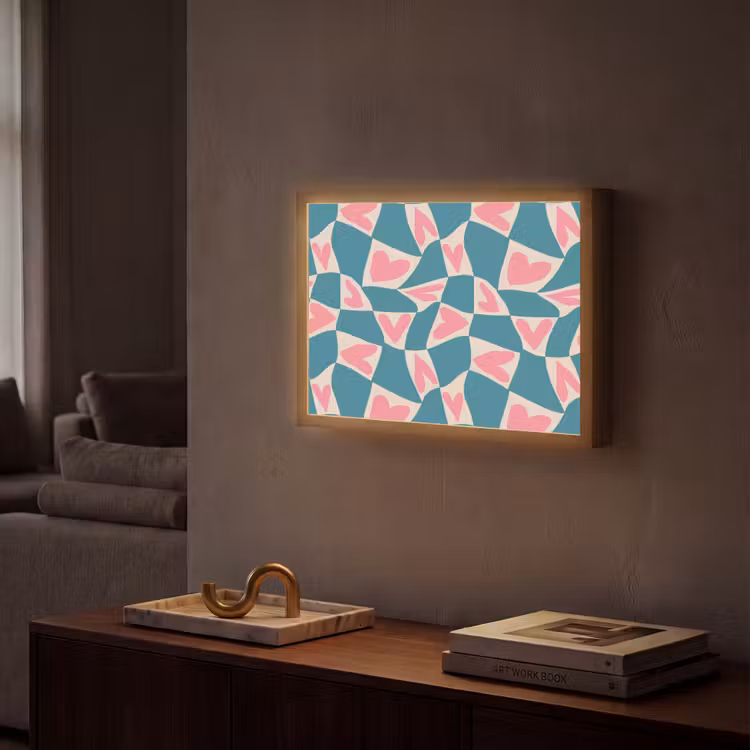 Lightbox - applique-murale - Bleu - Patchs - Coeurs — 2