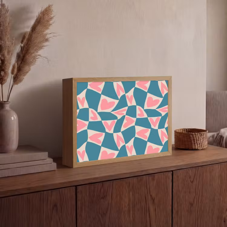 Lightbox - applique-murale - Bleu - Patchs - Coeurs — 4