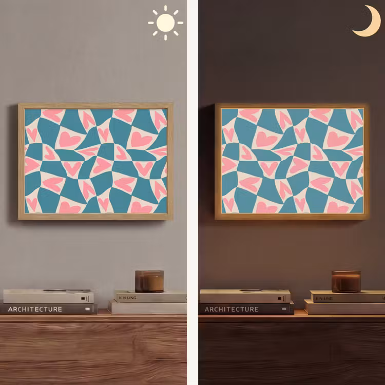 Lightbox - applique-murale - Bleu - Patchs - Coeurs — 6