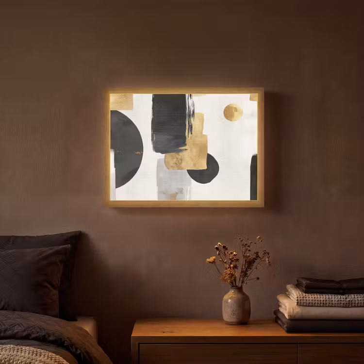 Lightbox - applique-murale - Or - Rectangles - Cercles - Abstrait — 3