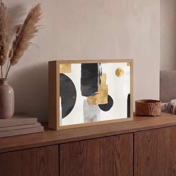 Lightbox - applique-murale - Or - Rectangles - Cercles - Abstrait — 4