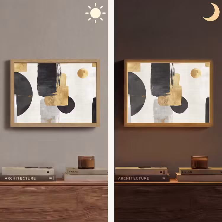 Lightbox - applique-murale - Or - Rectangles - Cercles - Abstrait — 6