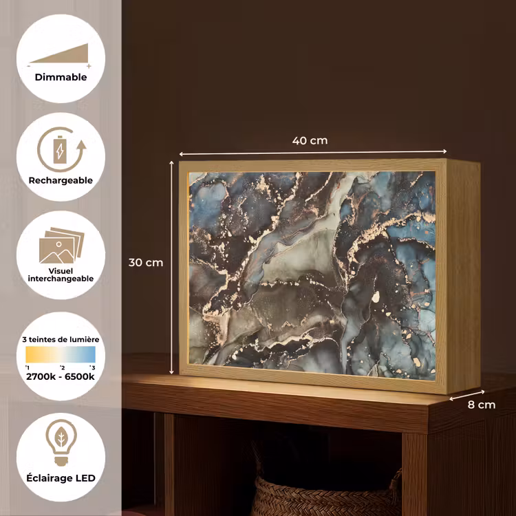 Lightbox - applique-murale - Marbre - Or - Vert — 9