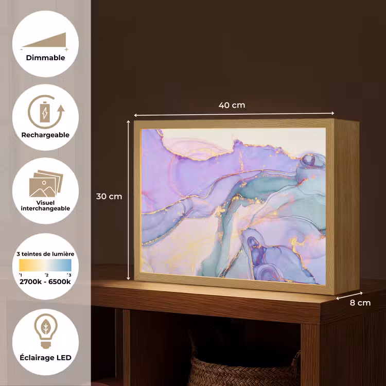 Lightbox - applique-murale - Or - Marbre - Violet — 9