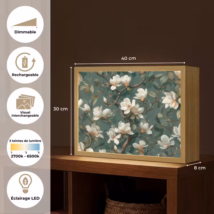 Lightbox - applique-murale - Fleurs - Branches - Blanc - Classique — 9