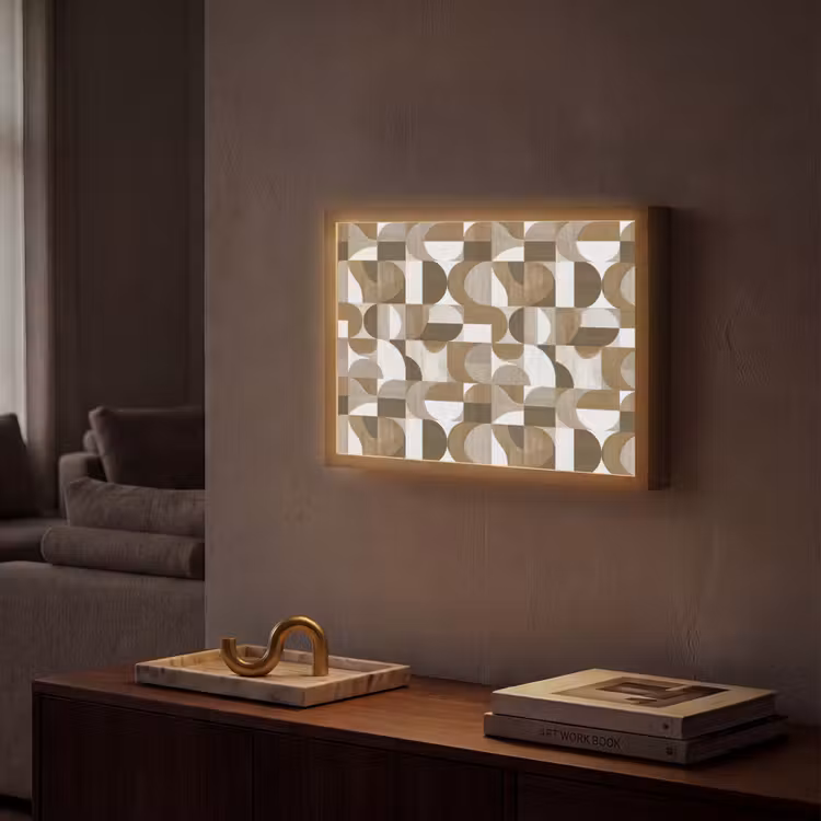 Lightbox - applique-murale - Abstrait - Rétro - Marron — 2