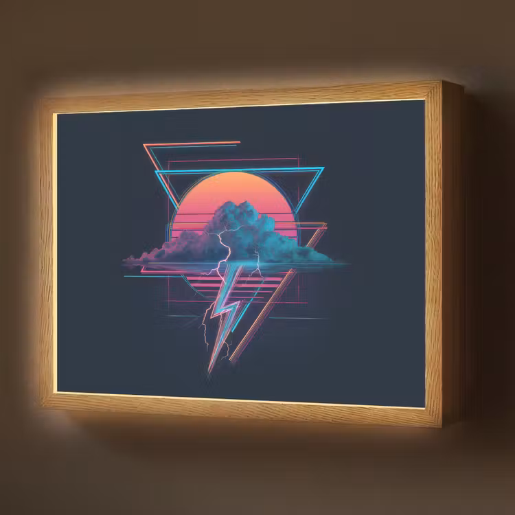 Lightbox - applique-murale - Nuage - Éclair - Triangles - Lignes — 1